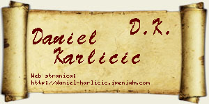Daniel Karličić vizit kartica
